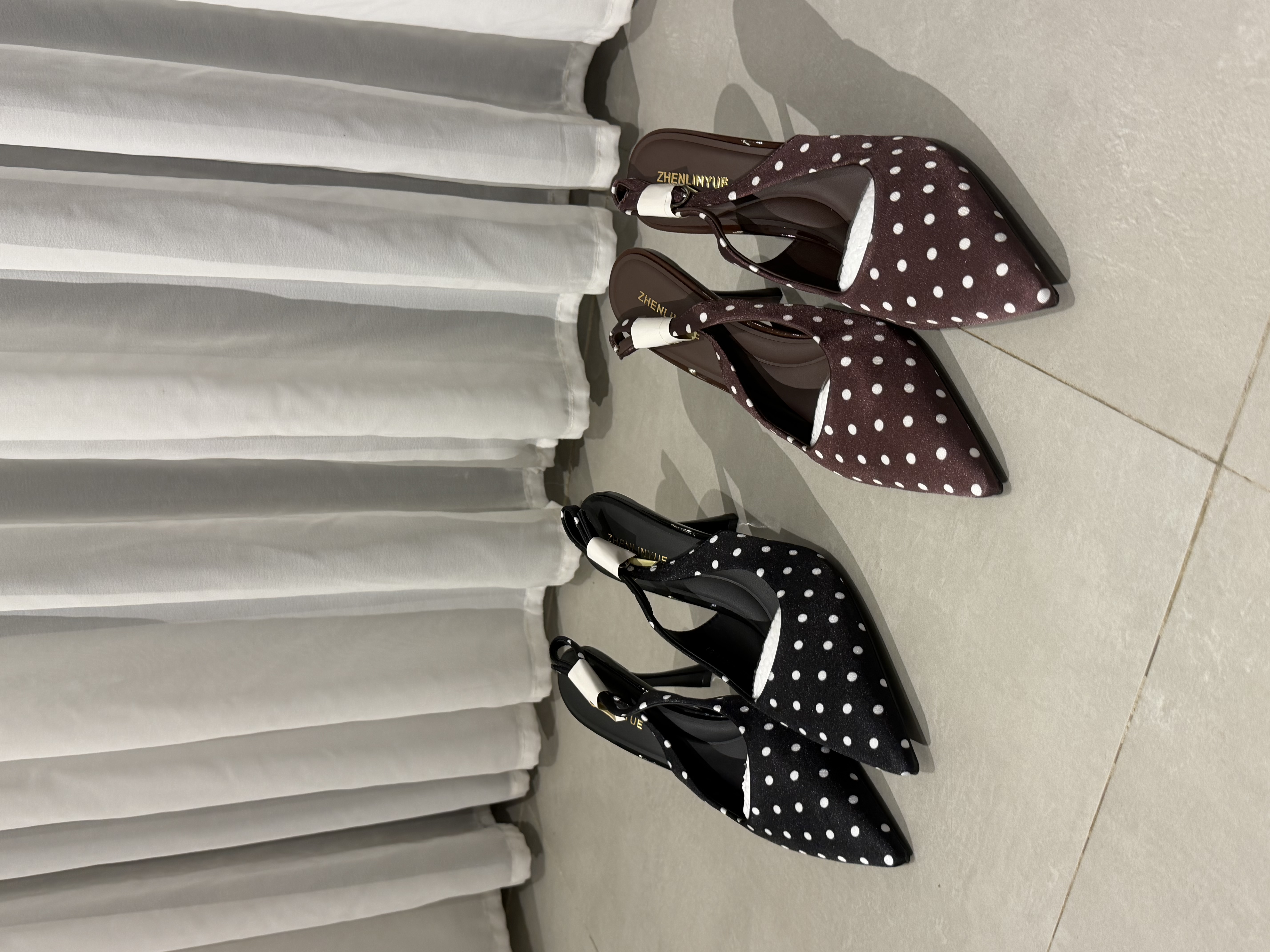 Polka Dot Slingback Heels