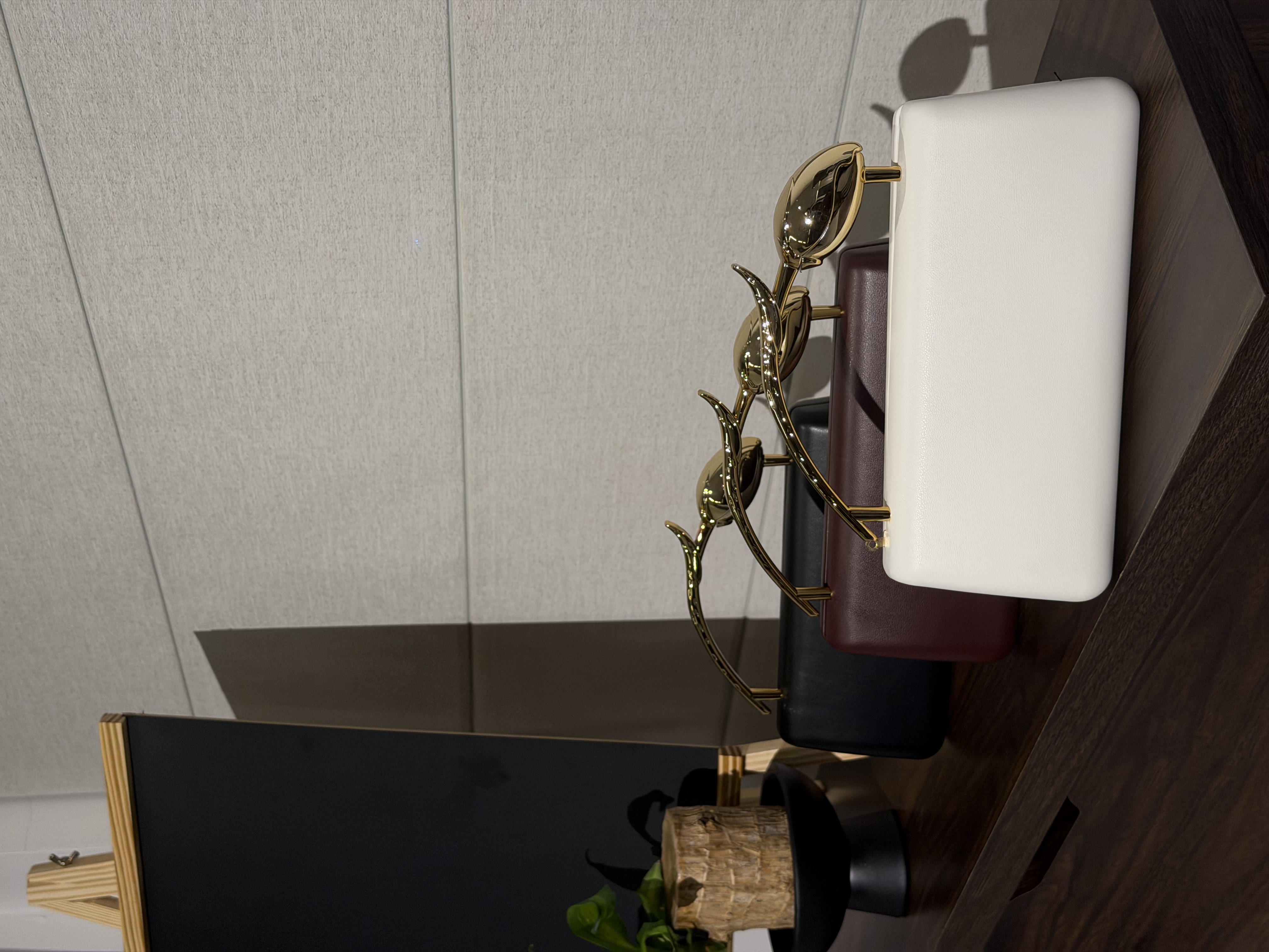 Gold Twig Top-Handle Clutch